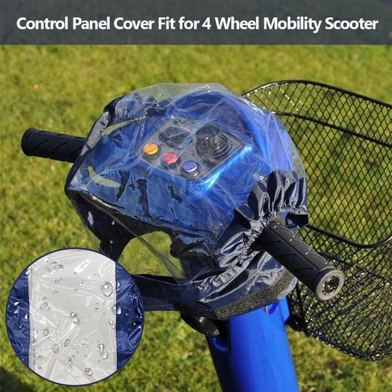 Beschermhoes voor fietsdashboard, geschikt voor 4-wielige mobiliteitsscooter - Elektrische rolstoel voor ouderen Bescherm accessoires tegen stof, vuil, regen en zon transparant, lichtgewicht, waterdicht, donkerblauw - Cyslmuk® — afbeelding 2