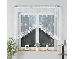 Markizeta GOSIA Serie - Kant-en-klare Jacquard Vitrage - 300x120 cm - Wit - Decoratieve Rand