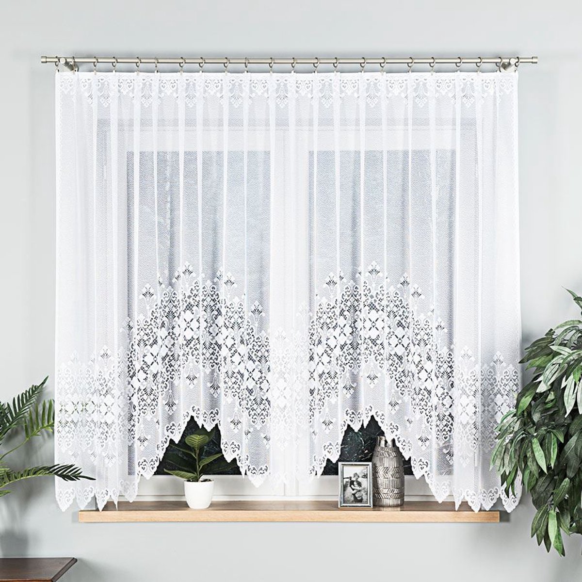 Markizeta Nadia - Gordijn - 300x160 cm - Wit - Jacquard