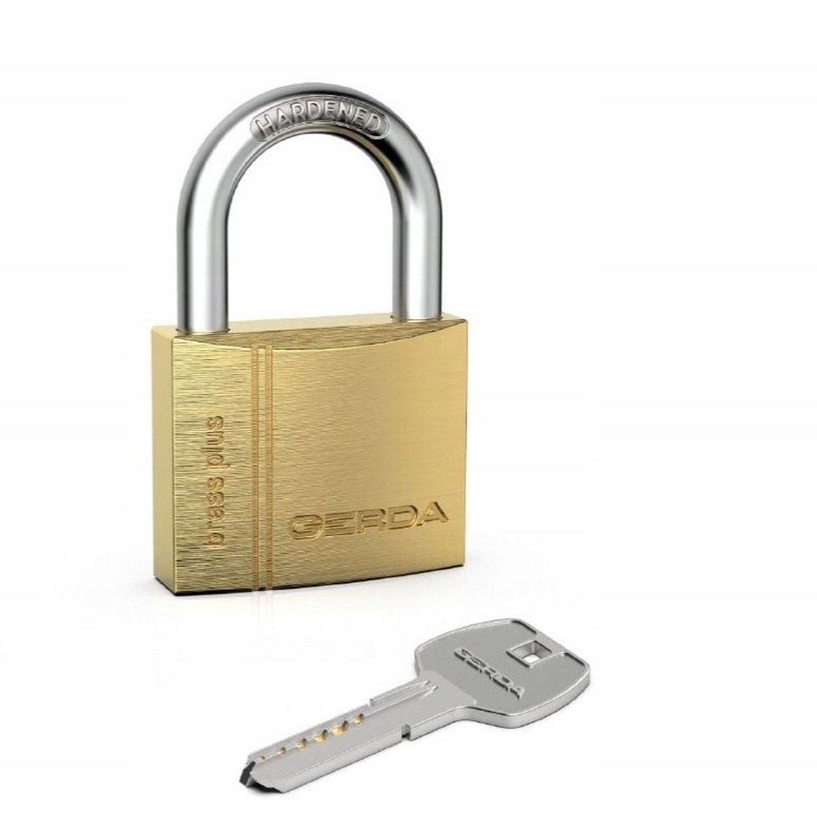 Gerda BRASS PLUS KMKN S50 Messing Hangslot - 3 Sleutels
