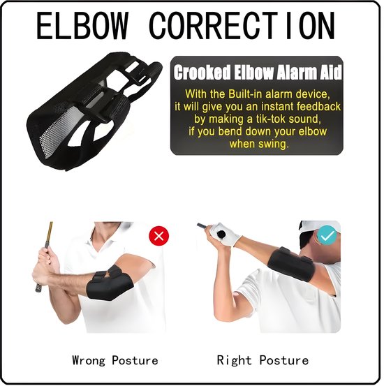 Stripe Golf Swing Trainer - Elleboog Corrector met Geluid - Verstelbaar & Ademend van SKLZ — afbeelding 4