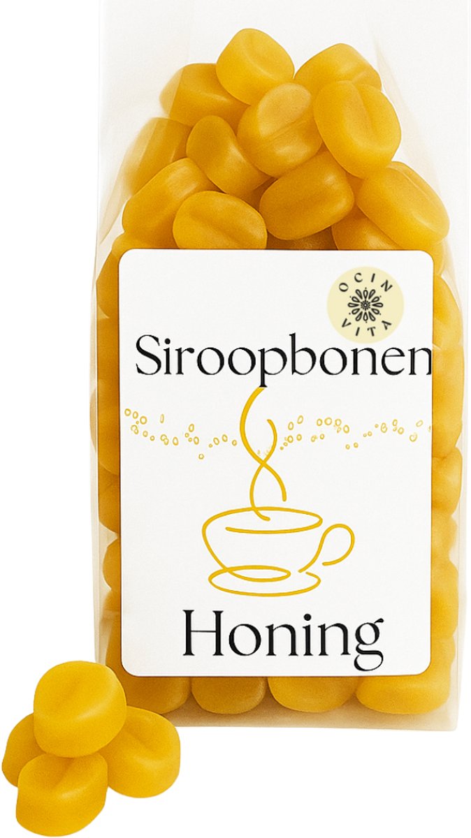Siroopbonen Honing 200 g – Koffiesiroop in boonvorm | Vervanger voor koffielikeur | Unieke smaakmaker voor koffie, thee of cacao | Ocin Vita