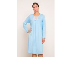 Dames nachthemd - slaapkleed - Blauw/Roze/wit - XL - Geschikt voor thuis - ziekenhuis - zorginstelling - HQ - Comfort+ - Merk ORBRO