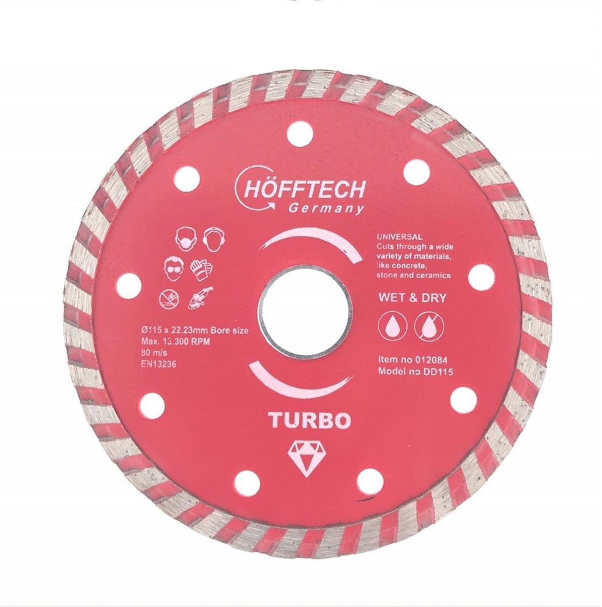 Höftech Diamantschijf - beton - steen - Ø115 mm - Nat Droog