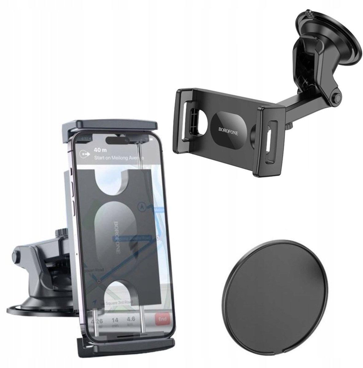 Borofone BH100 Airy Autohouder voor Telefoon & Tablet - Zwart
