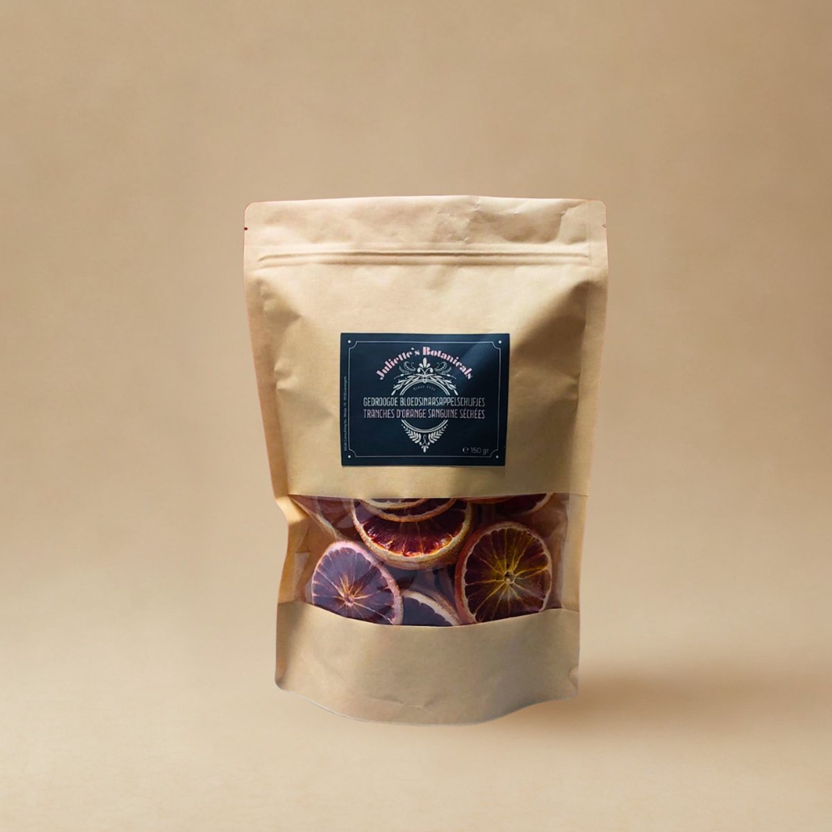 Botanicals - Juliette's Botanicals - gedroogde bloedsinaasappelschijfjes - gedroogde bloed sinaasappelschijfjes - 150 gram - cocktails