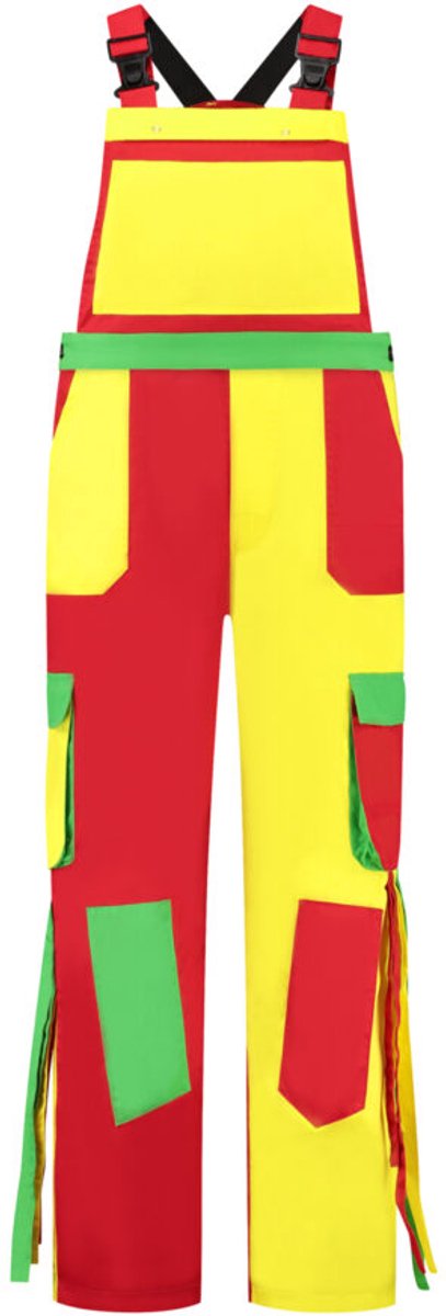 Tuinbroek polyester/katoen gr-ge-ro-franje maat 48