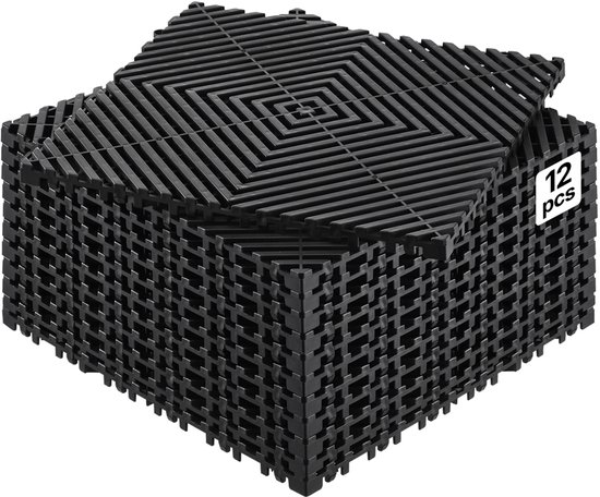 Dalles de sol de garage modulaires emboîtables VEVOR pour drainage, 31 x 31 cm