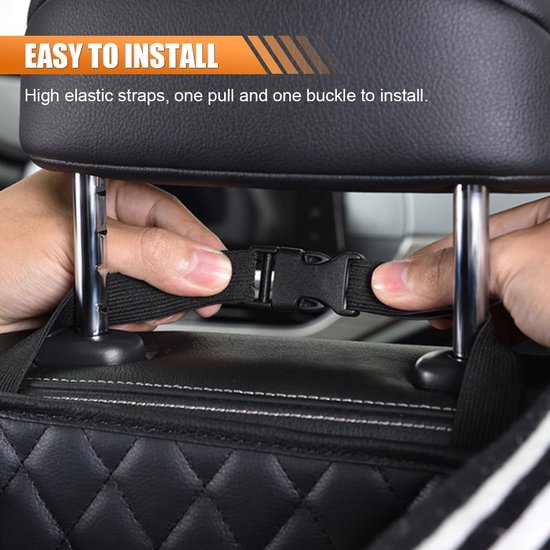 1 artikel - Auto achterbank organizer - Auto achterbank ophangtas - Hangende organizer - Auto opbergdoos - Essentiële auto reisaccessoire - Zwart - 25 x 25 cm - Geschikt voor de meeste auto's van Merkloos — afbeelding 4