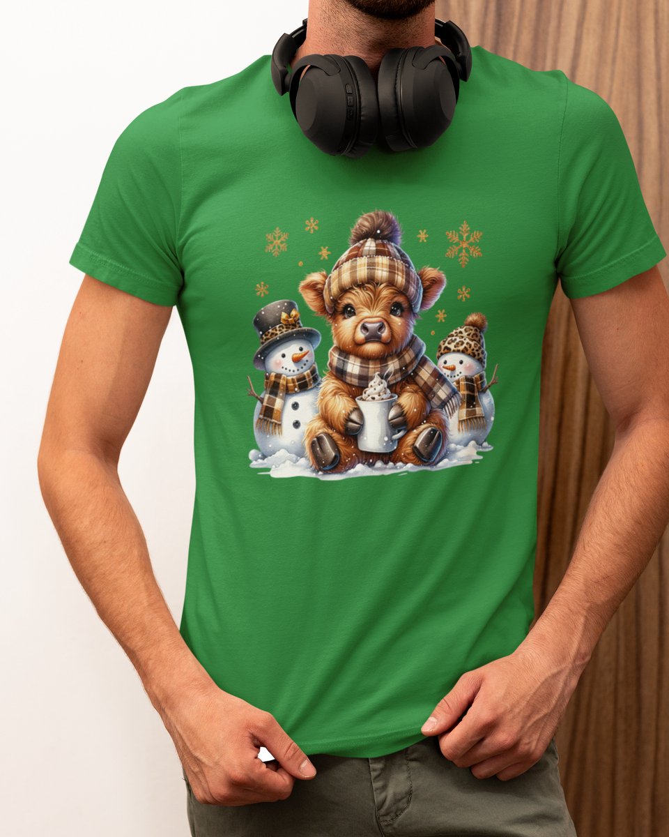 Hooglander Kerst - Kerst T-shirt Groen - Grappig T-shirt - Maat S - Kerst Cadeau Mannen - Limited Edition