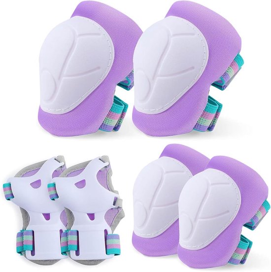 Unicorn Castle Beschermingsset Voor Kinderen 3-8 Jaar – 6-in-1 Knie-, Elleboog- En Polsbeschermers + Rugzak – Verstelbare Outdoor Sport Set