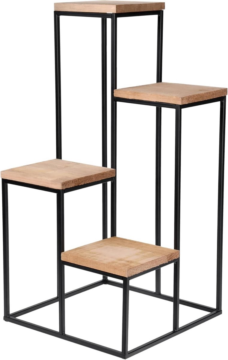 Metalen bloementrap 4 planken - Decoratieve plantenstandaard 67 x 34 cm
