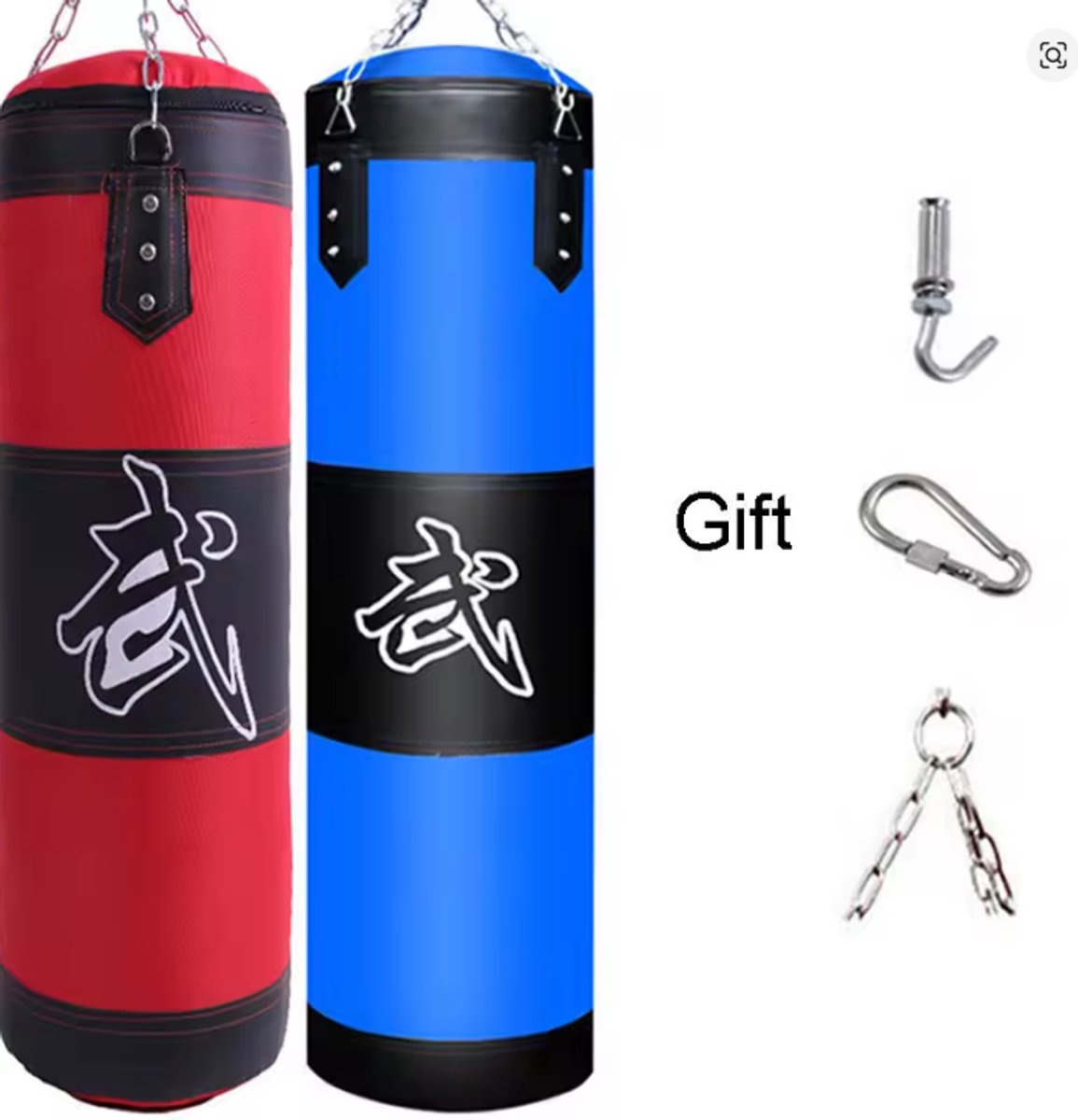 Bovista Bokszak - Bokspaal - Bokszak Ophangsysteem - Volwassenen - Kickboks Zak - Stootzak - Punching Bag - Boxzak - Sport - (Niet Gevuld) - Rood