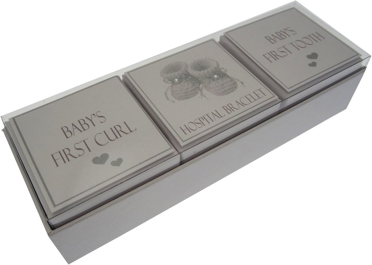 3-in-1 Set: Eerste Krul, Armbandje en Tanddoosje voor Baby - Mooie Herinneringsbox