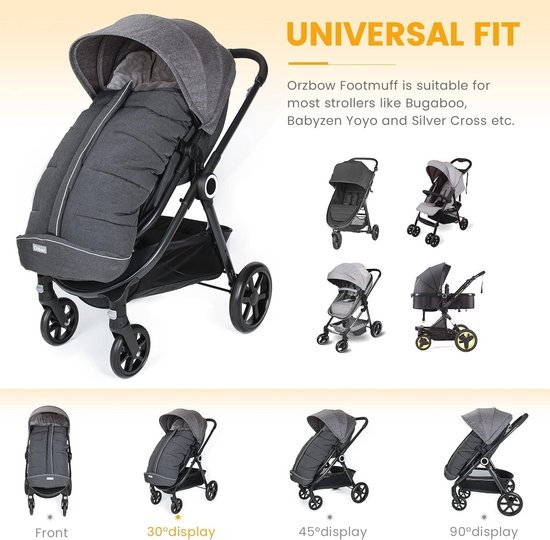 Warme Wintervoetenzak Kinderwagen - Waterdichte Thermofleece Voetenzak voor Buggy en Wandelwagen — afbeelding 3