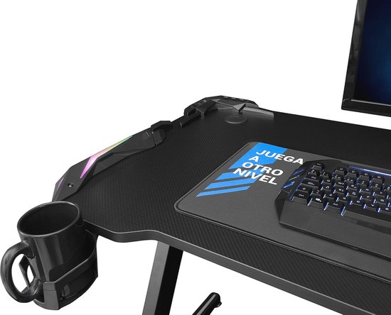 PC Speeltafel voor Gamers - Technisch Hout, 120x60 cm, Zwart — afbeelding 4