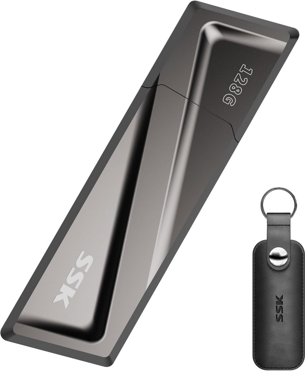 Draagbare 128GB USB 3.2 SSD - Supersnelle Overdracht tot 550MB/s met Type-C Adapter