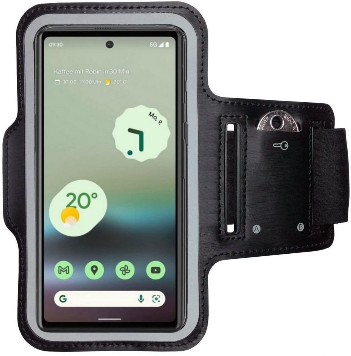Sportarmband voor Google Pixel 6a Hardloop Telefoonhouder met Sleutelvak
