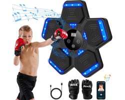 Boxing Machine - Boksmachine - Muzikale Boxmachine - Intelligente Bluetooth, Muurmontage Muzikale Boxer met LED-licht, Boxapparatuur, Muur Boxdoel met Boxhandschoenen, Geschikt voor Kinderen/Volwassenen