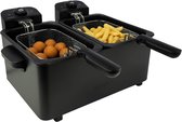 Inventum GF461B Dubbele Frituurpan - 5L - Max 190 °C - Koude zone - 2x1800W - Tot 5 personen - Zwart