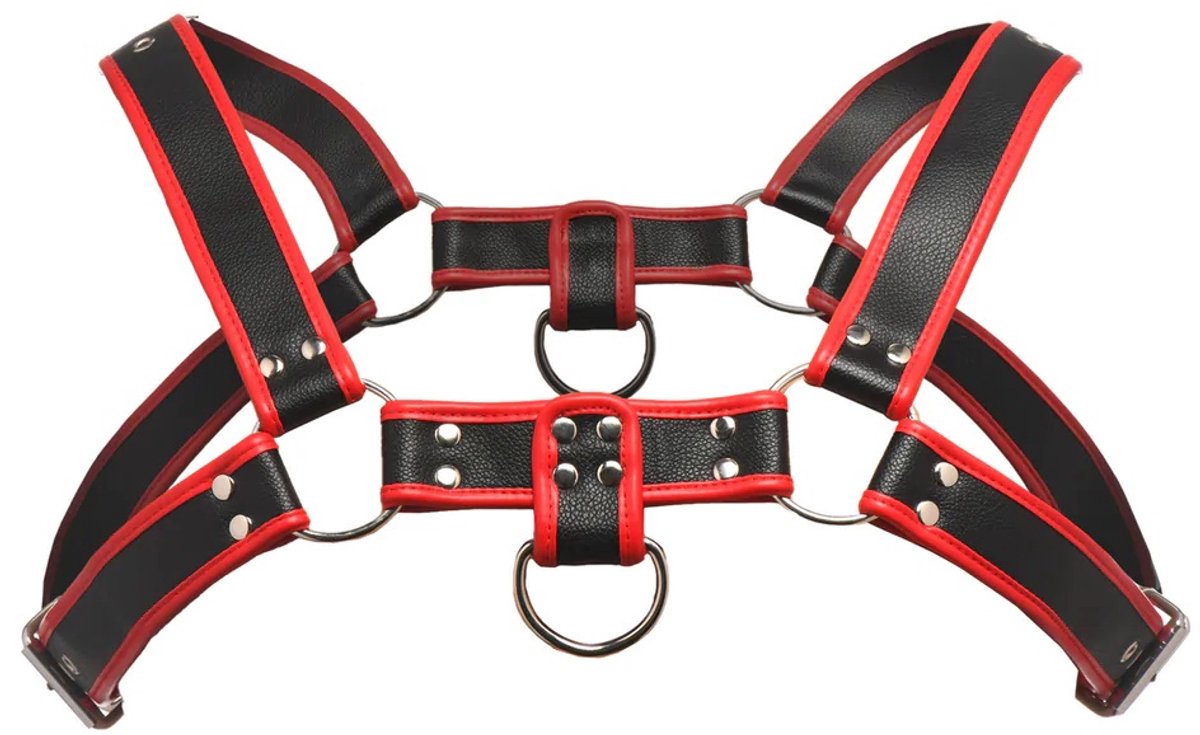 bulldog harnas - rood