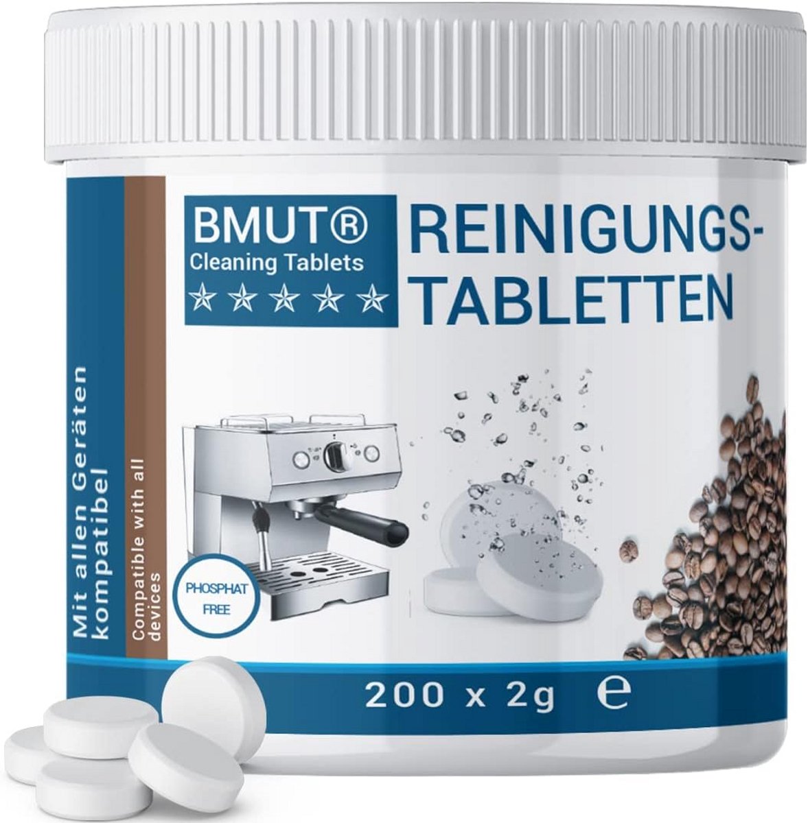 200 x 2 g Reinigingstabletten voor Koffiemachines en Capsulemachines - Effectieve Reinigingstabs