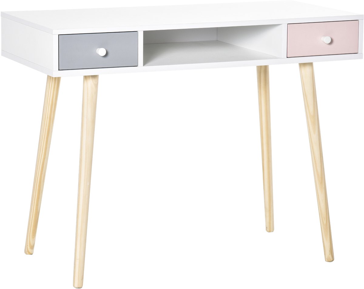 HOMCOM Kinderbureau - MDF - 100x48x76,5cm - Wit