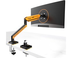 ETHU Esports Single Monitor Arm for 17-42 Inch to 15 kg Screens, Height Adjustable Arm Desk Mount with Tilting and Swivel, Monitor Stand with Two Types of Installation, Dark Yellow