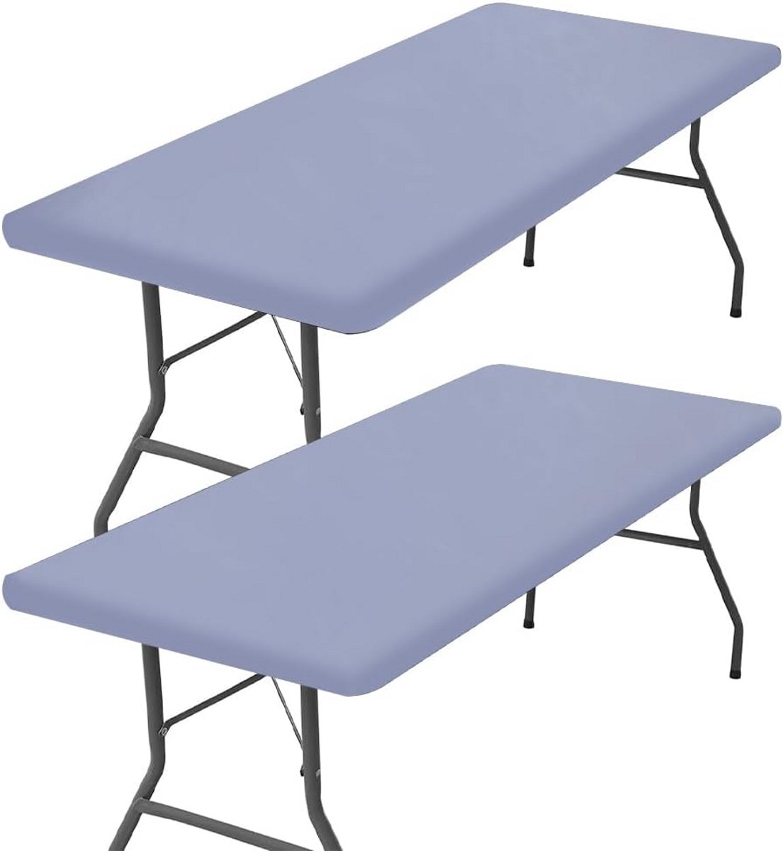 2-Pack Rechthoekige Tafelkleden Waterdicht Elastisch voor 6ft Vouwtafels - Binnen & Buiten