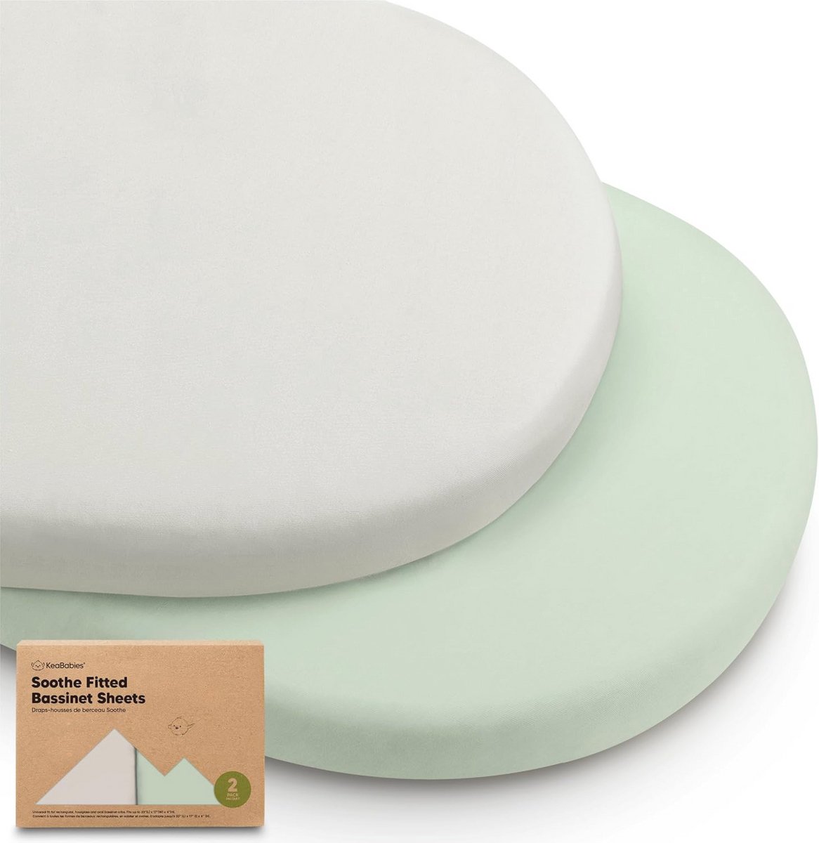 2-Pack Biologische Fitted Sheets voor Cribs - 100% Katoenen Fitted Sheet voor Pram, Crib en Wiegen