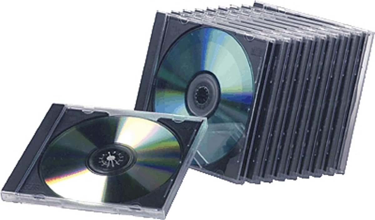 Set van 10 Standaard CD Jewel Cases - Transparant met Zwarte Binnenlade