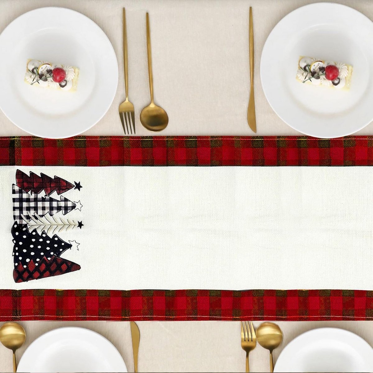 Feestelijk Keramiek Tafelkleed voor Lange Tafel - Winter en Kerst Decoratie