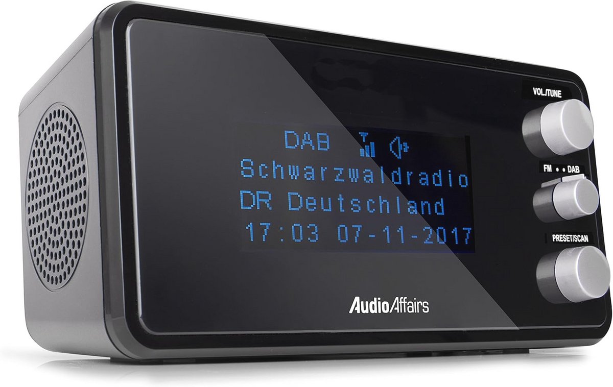 Digitale radiowekker met DAB+ en FM-radio, dimbaar display, wekker met radio en alarmgeluid, sluimerfunctie en automatische slaapfunctie