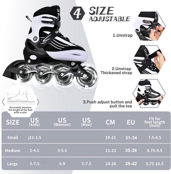 meteor® Inline Skates voor Kinderen Jeugd Volwassen - Ideaal voor Jongens en Meisjes - Instelbare Maat (ROX Turquoise, S