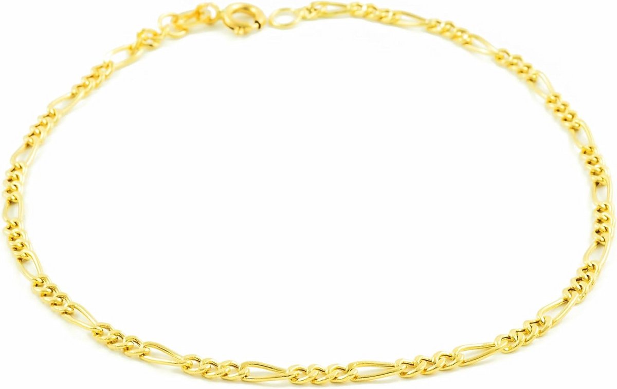 Damesarmband Figaro Schakels 18 Karaat Geelgoud 20 cm Hol