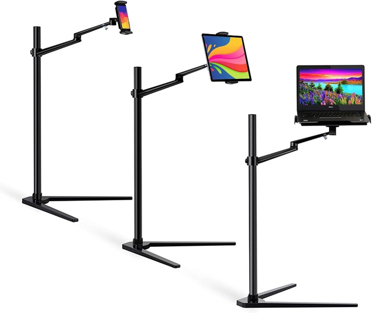 Verstelbare 3-in-1 Laptop en Tablet Stand voor Bed en Bank