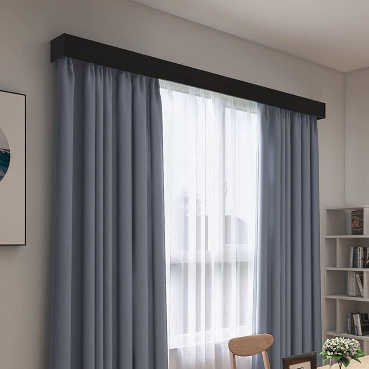 Dubbele Gordijnrail voor Wandmontage - In Lengte Aanpasbaar, Ideaal voor Woonkamer en Slaapkamer