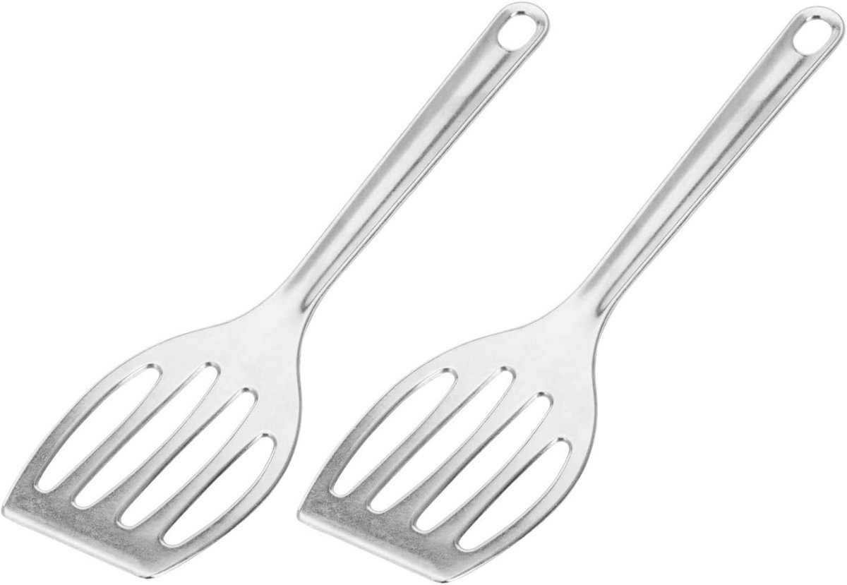 Set van 2 bak- en grillspatels, 26 cm, gegoten aluminium, hittebestendig tot 450 °C