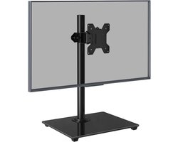 BONTEC Monitor Mount 13-32 Inch Flat/Curved Screen up to 10 kg, Tempered Glass Monitor Stand, Adjustable Motion Tilt ± 75° Rotation ± 80° 360°, VESA 75/100mm