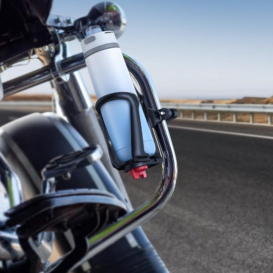 Bidonhouder voor fiets of motorfiets - Geschikt voor bidons met een diameter van 50-75 mm - Maximale inhoud van 500 ml - Geschikt voor mountainbikes, e-bikes en kinderwagens - Kan op het frame of stuur worden gemonteerd — afbeelding 4