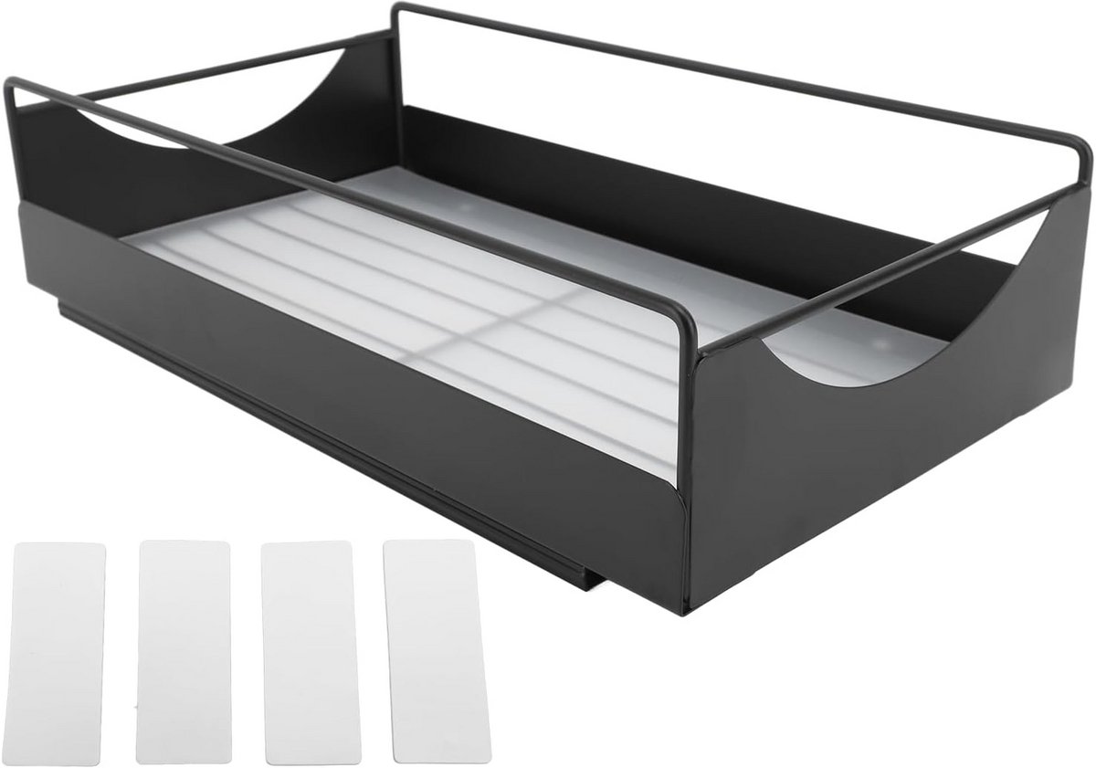 Uitschuifbare Lade Organizer voor Keuken & Badkamer - Zwarte Carbon Staal Opslag