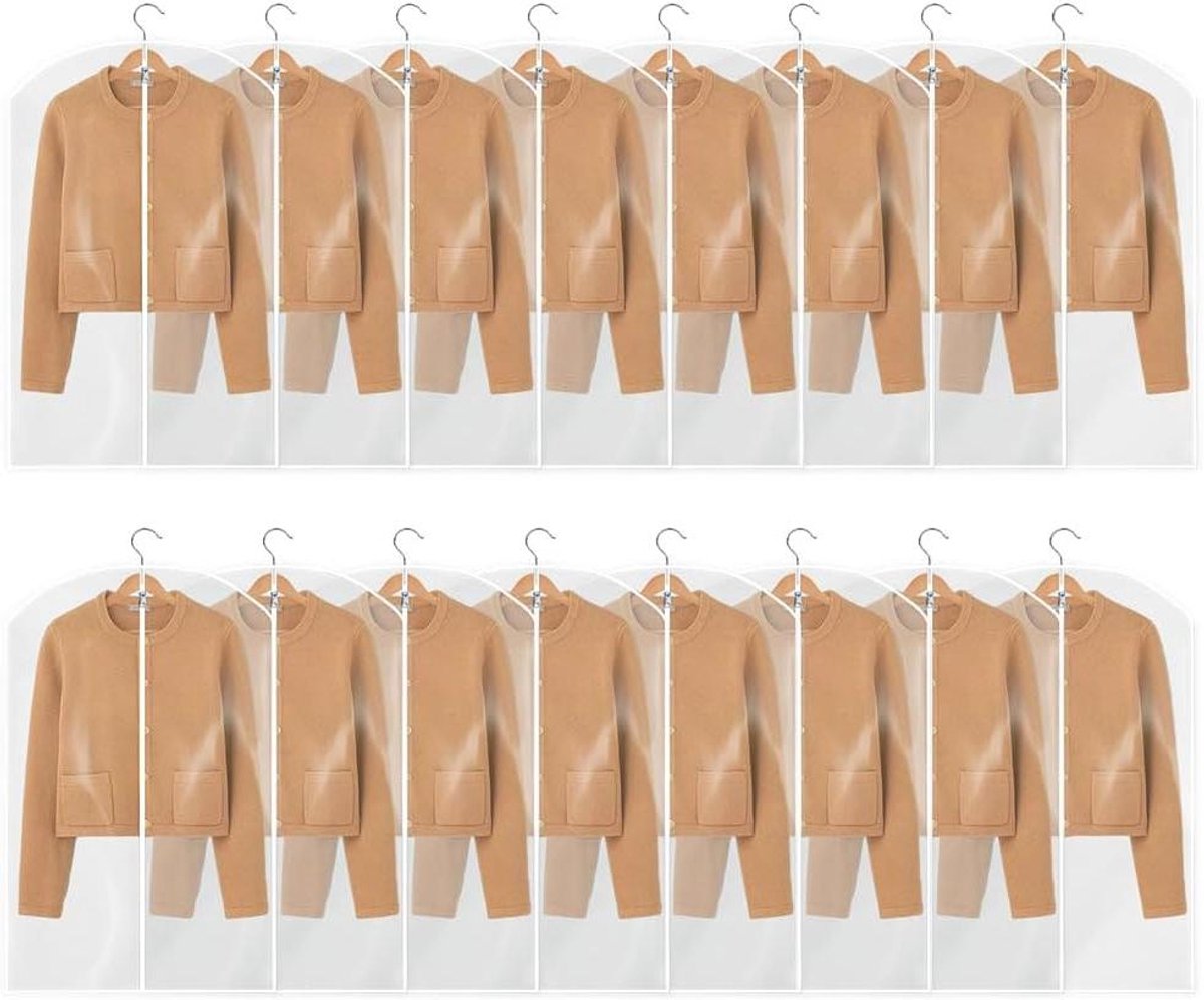 Kledinghoes - Beschermende opberghoes - Waterdicht - Transparant - Opvouwbaar - Wasbaar - Voor jurken - Overhemden - Pakken - Jassen - PEVA - Ritssluiting - 60 x 100 cm - Garment Covers Bag
