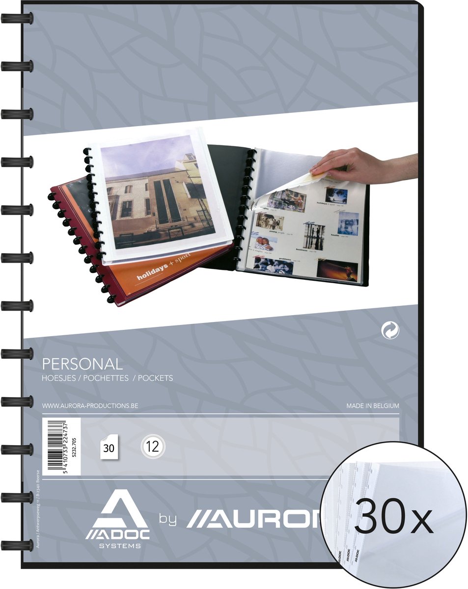 ADOC Personal-Ex Showmap A4 30 Hoesjes Personaliseerbare Kaft Zwart -DOOS VAN 8