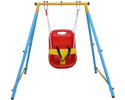 Babyschommel, 3-in-1 babyschommel voor binnen en buiten, kinderschommel met metalen frame