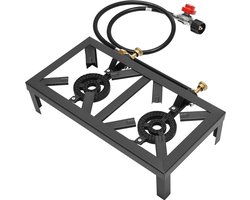 Aafinity Noodpakket - Gasfornuis - Gasfornuis camping - Draagbaar - Metaal - 8000W per brander - met regelaarslang en andere benodigde accessoires