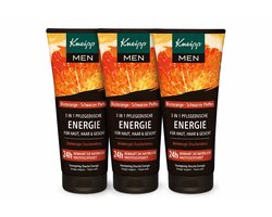 Kneipp Douche Men Energie – Verfrissende Douchegel – 3 × 200 ml – Met Citrus & Guarana