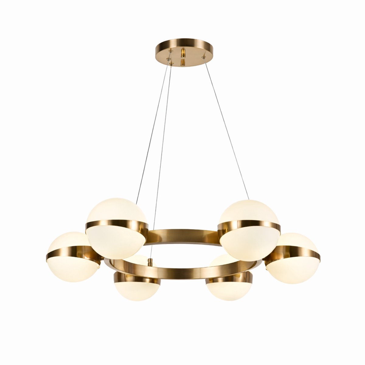 Hanglamp met 6 lichtpunten - brushed gold - G9 fitting