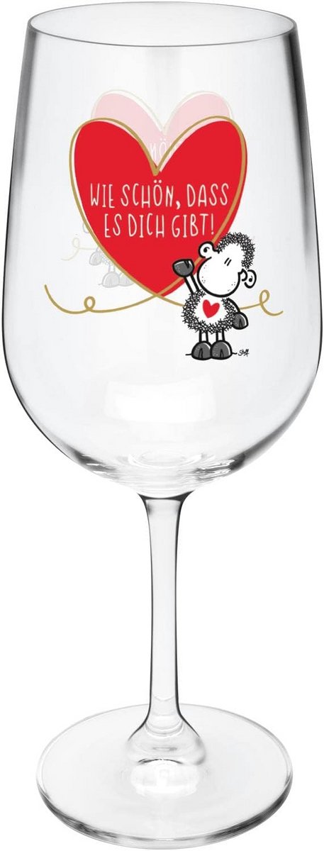 Wijnglas met Hart Motief - Groot 40 cl Glas voor Wijn of Cocktail