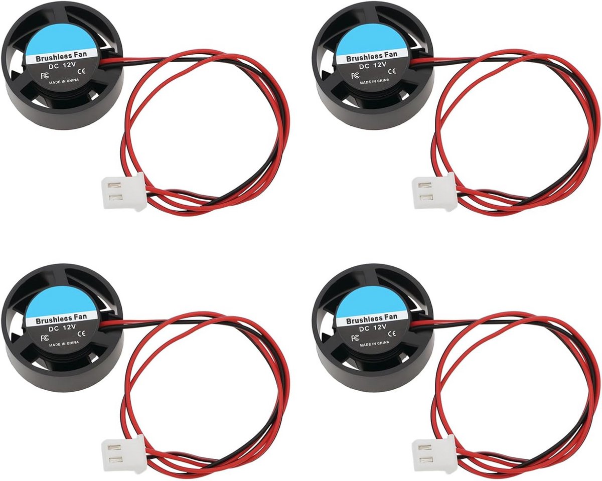 Set van 4 Mini Borstelloze Koelventilatoren DC 2510 - Stille Koeling voor Laptops en Consoles