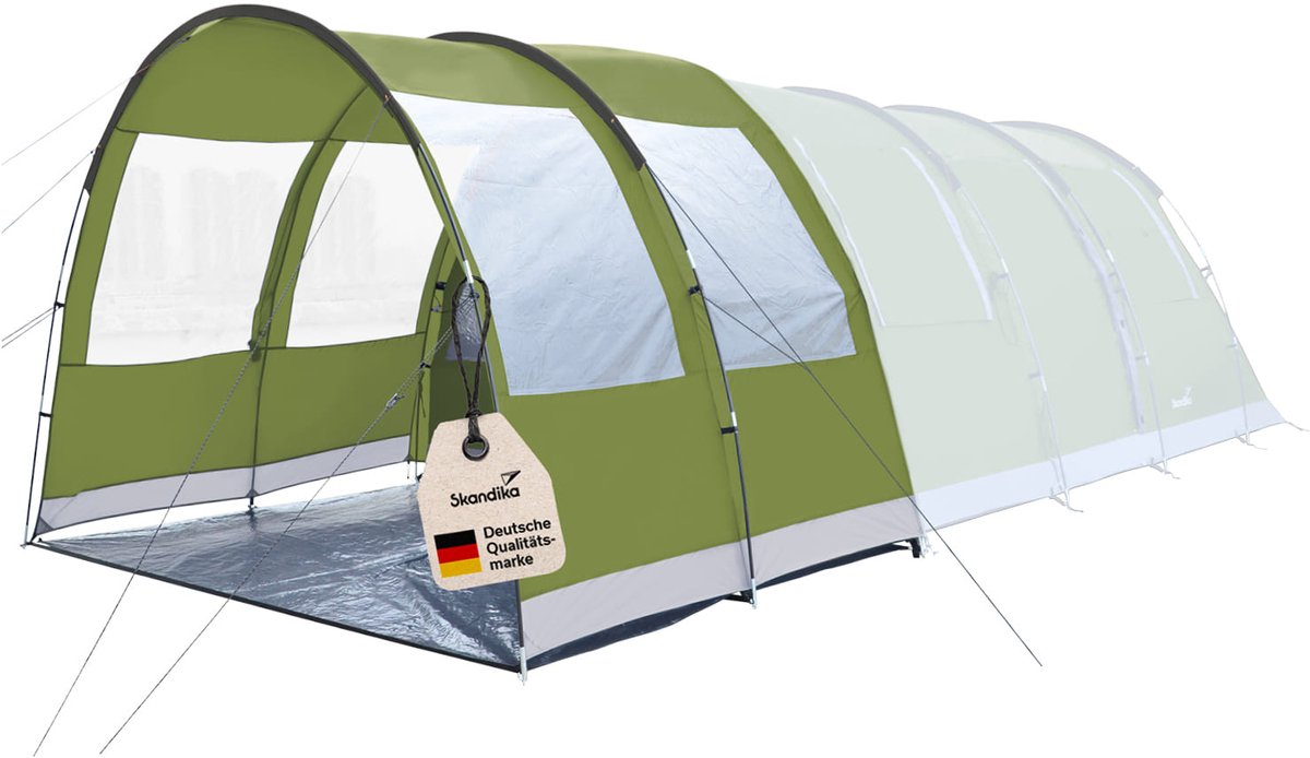 Skandika tunneltent Gotland Protect voor 5 personen - Familietent met vastgestikte kuip, met/zonder nachtzwart slaapcabine, waterdicht, 5000 mm waterkolom, 2 m stahoogte, pipeline tent voor 5 personen